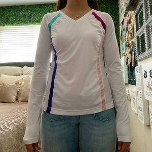 Fila White Long Sleeve Workout Top